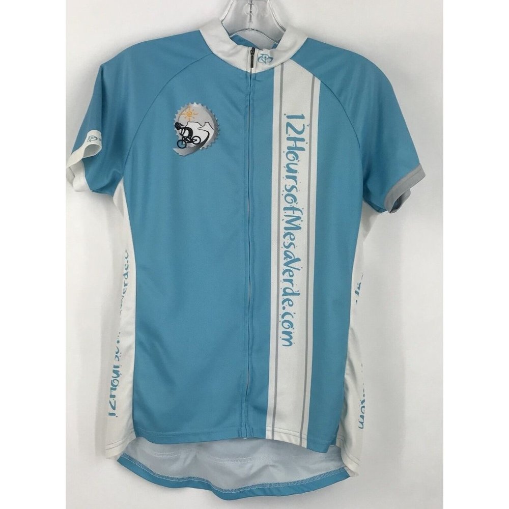 Primal Bicycle Jersey Womens Large L 12 Hours of Mesa Verde‎ Blue White Colorado